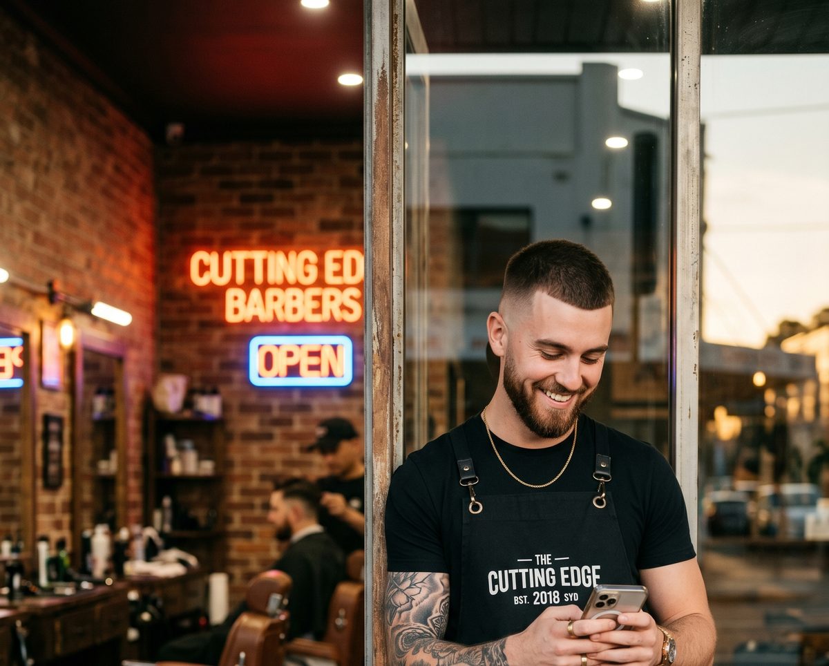 Barber sending before and after photos