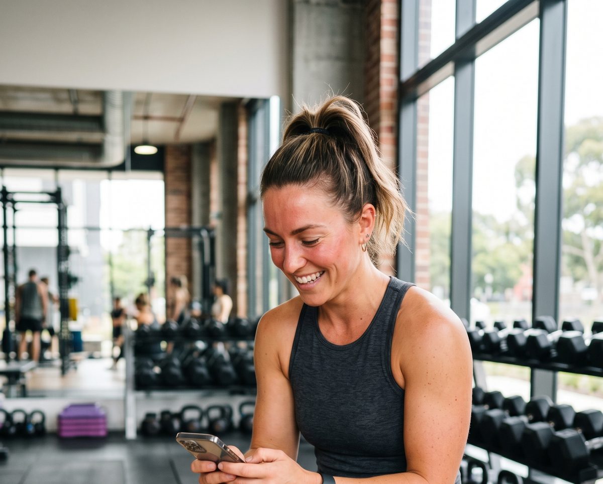 Personal trainer sending before and after photos