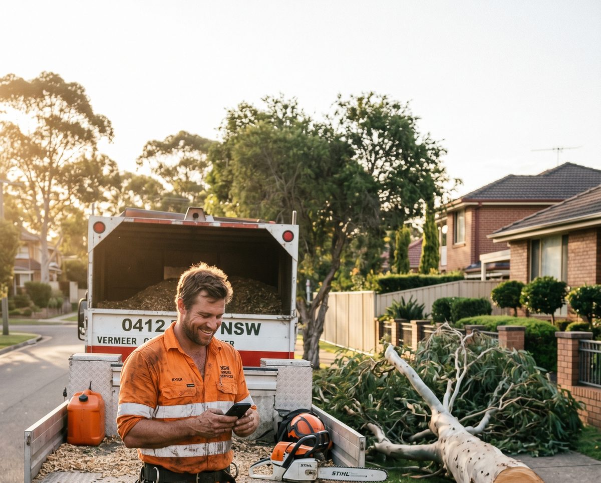 Arborist sending before and after photos